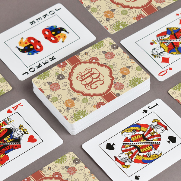 Fall Flowers Playing Cards - Front & Back View
