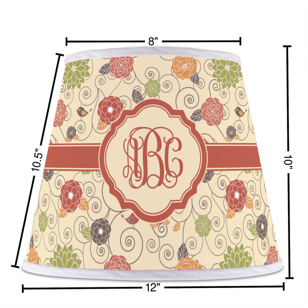 Fall Flowers Poly Film Empire Lampshade - Dimensions