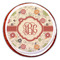 Fall Flowers Printed Icing Circle - Large - On Cookie