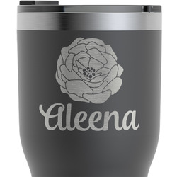 Fall Flowers RTIC Tumbler - Black - Engraved Front (Personalized)