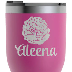 Fall Flowers RTIC Tumbler - Magenta - Laser Engraved - Double-Sided (Personalized)