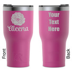 Fall Flowers RTIC Tumbler - Magenta - Laser Engraved - Double-Sided (Personalized)