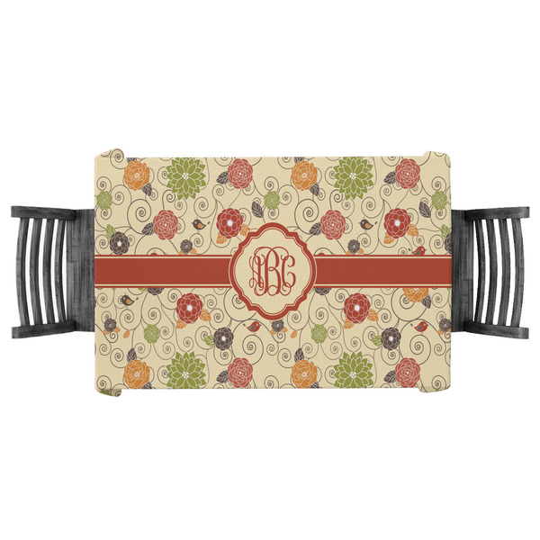 Custom Fall Flowers Tablecloth - 58"x58" (Personalized)