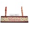 Fall Flowers Red Mahogany Nameplates with Business Card Holder - Straight