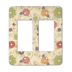 Fall Flowers Rocker Style Light Switch Cover - Two Switch