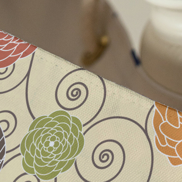 Fall Flowers Large Rope Tote - Close Up View