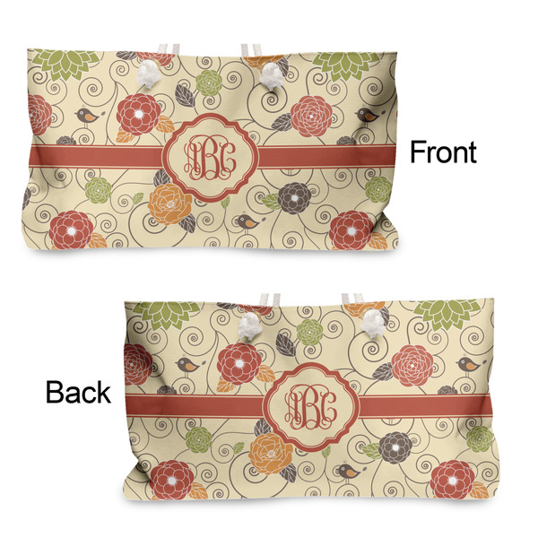 Fall Flowers Large Rope Tote - From & Back View
