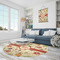 Fall Flowers Round Area Rug - IN CONTEXT