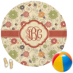 Fall Flowers Round Beach Towel (Personalized)