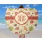 Fall Flowers Round Beach Towel - In Use