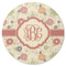 Fall Flowers Round Coaster Rubber Back - Single