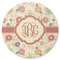 Fall Flowers Round Rubber Backed Coaster (Personalized)