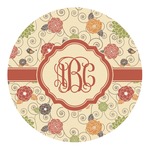 Fall Flowers Round Decal - Large (Personalized)