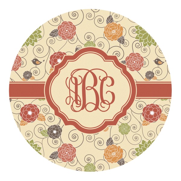 Custom Fall Flowers Round Decal - Large (Personalized)