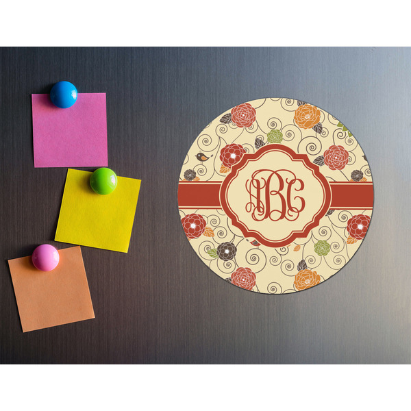 Fall Flowers Round Fridge Magnet - LIFESTYLE