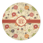 Fall Flowers 5' Round Indoor Area Rug (Personalized)