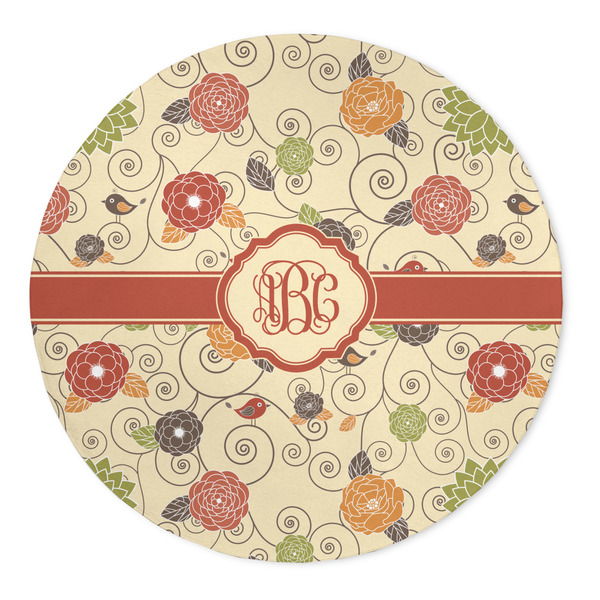 Custom Fall Flowers 5' Round Indoor Area Rug (Personalized)