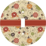 Fall Flowers Round Light Switch Cover