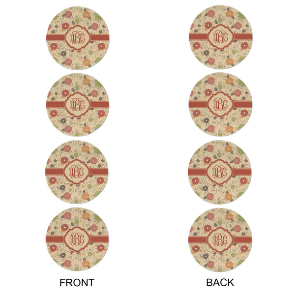 Fall Flowers Round Linen Placemats - APPROVAL Set of 4 (double sided)
