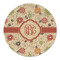 Fall Flowers Round Linen Placemats - FRONT (Single Sided)