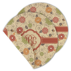 Fall Flowers Round Linen Placemat - Double Sided - Set of 4 (Personalized)