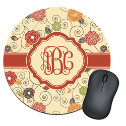 Fall Flowers Round Mouse Pad (Personalized)