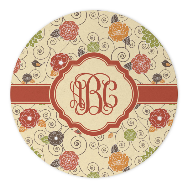 Fall Flowers Round Paper Coaster - Approval