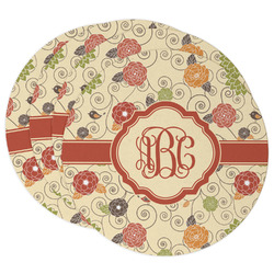 Fall Flowers Round Paper Coasters w/ Monograms