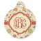 Fall Flowers Round Pet ID Tag - Large - Front