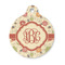 Fall Flowers Round Pet ID Tag - Small (Personalized)