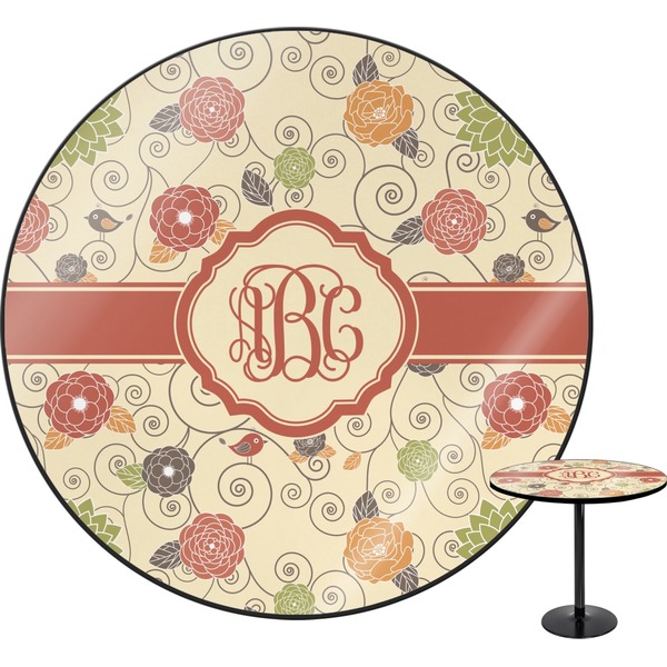 Custom Fall Flowers Round Table (Personalized)