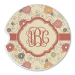 Fall Flowers Sandstone Car Coaster - Single (Personalized)