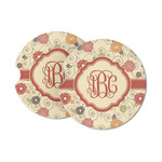 Fall Flowers Sandstone Car Coasters (Personalized)