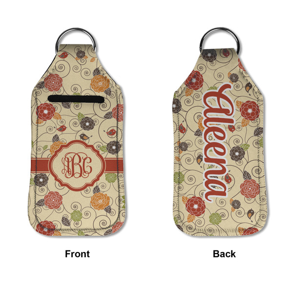 Fall Flowers Sanitizer Holder Keychain - Large APPROVAL (Flat)