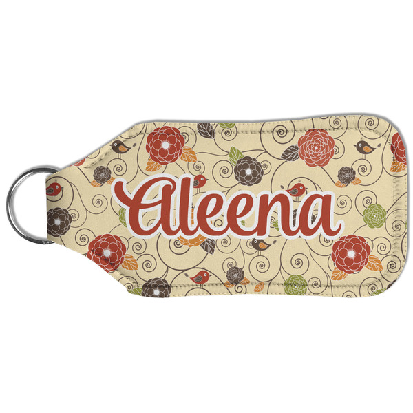 Fall Flowers Sanitizer Holder Keychain - Large (Back)