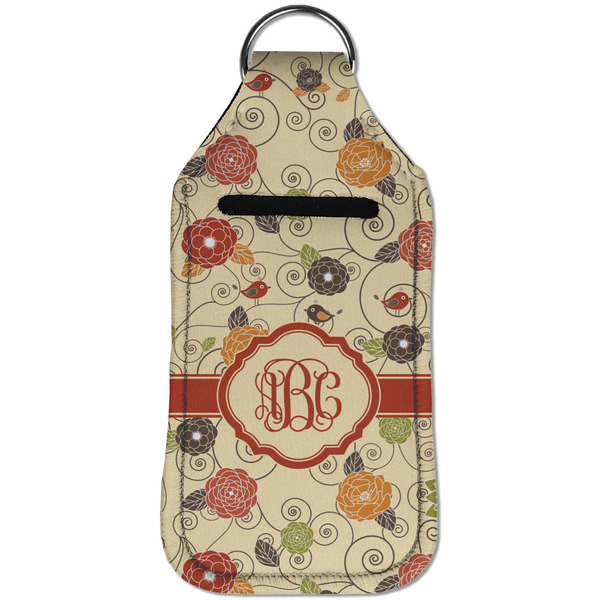 Fall Flowers Sanitizer Holder Keychain - Large (Front)