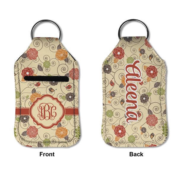 Fall Flowers Sanitizer Holder Keychain - Small APPROVAL (Flat)