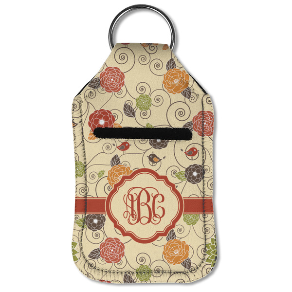 Fall Flowers Sanitizer Holder Keychain - Small (Front Flat)