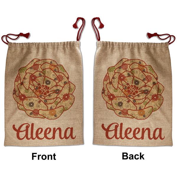 Fall Flowers Santa Bag - Front and Back
