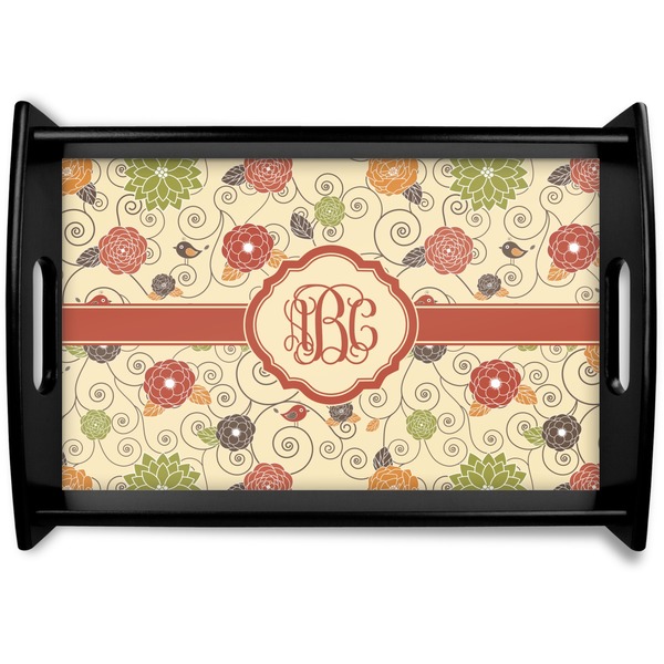Custom Fall Flowers Wooden Tray (Personalized)