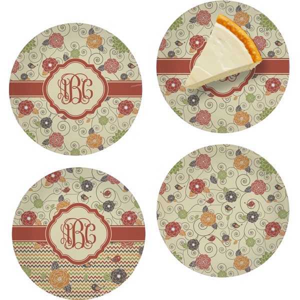 Fall Flowers Set of Appetizer / Dessert Plates