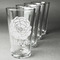 Fall Flowers Set of Four Engraved Pint Glasses - Set View