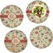 Fall Flowers Set of 4 Glass Lunch / Dinner Plate 10" (Personalized)