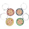 Fall Flowers Wine Charms (Set of 4) (Personalized)