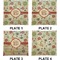 Fall Flowers Set of Square Dinner Plates (Approval)