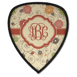 Fall Flowers Iron on Shield Patch A w/ Monogram