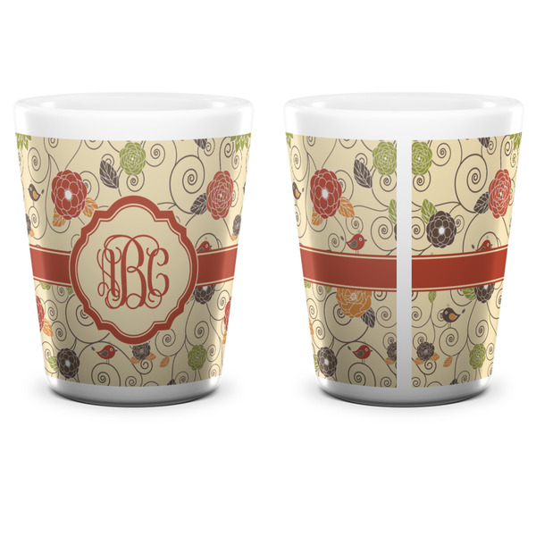 Fall Flowers Shot Glass - White - APPROVAL