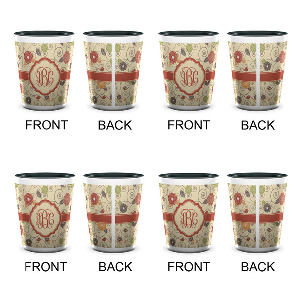 Fall Flowers Shot Glassess - Two Tone - Set of 4 - APPROVAL