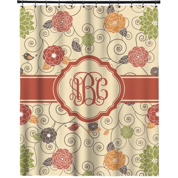 Custom Fall Flowers Extra Long Shower Curtain - 70"x84" (Personalized)