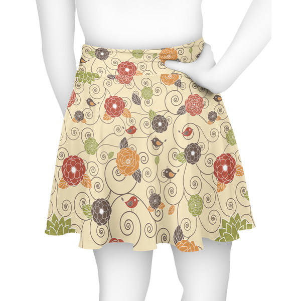 Fall Flowers Skater Skirt - Back